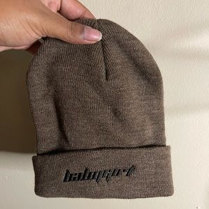 womens brown and black ‘baby girl’ winter hat